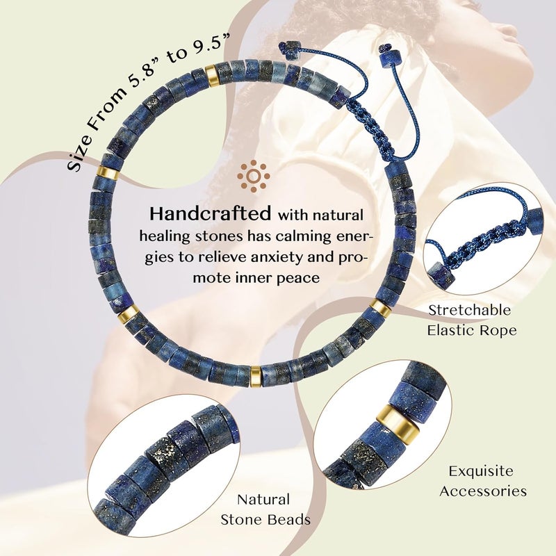 ZOKCC Inspirational Gifts Bracelets for Women: Christmas Day Gifts for Women Friends Sister Mom - Healing Natural Stone Beads Bracelets Thinking of you Get Well Soon Gift for Women - Image 3
